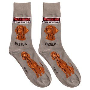 Vizsla Warning Hungarian Dog Men's Foozys Puppy Cute Dogs Gray 2 Pairs Socks